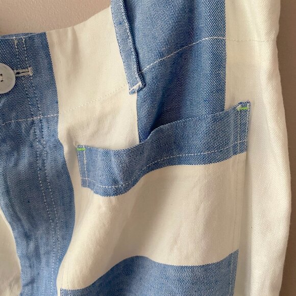 The Colette Linen Blend Maxi Skirt by Maeve Anthropologie Blue Stripe size XL - Picture 7 of 12